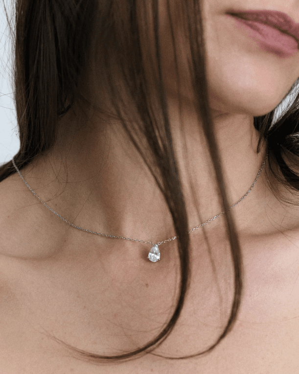 ANI Pear halsband silver