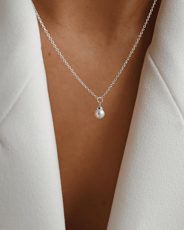 Drakenberg Sjölin Petite pearl single halsband silver
