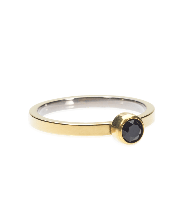 Blomdahl Bezel ring black golden titanium