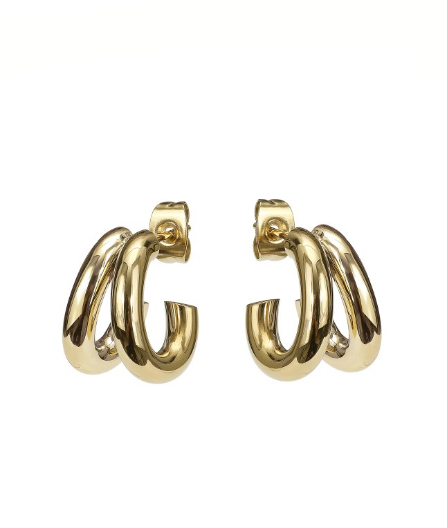 Astrid & Agnes Ruby dubbel örhänge guldpläterat stål