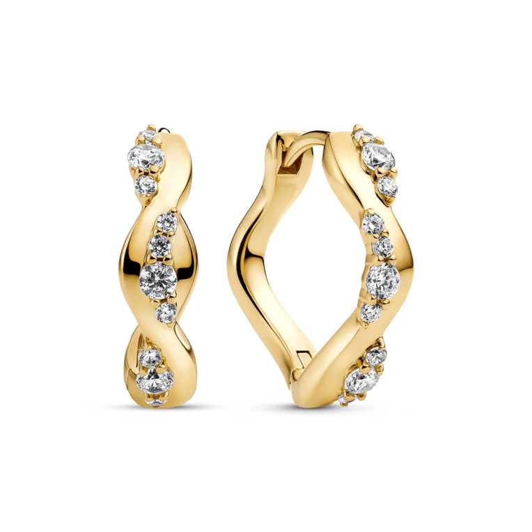 Sif Jakobs ellera Waves Altro Creolo örhängen guldpläterat silver