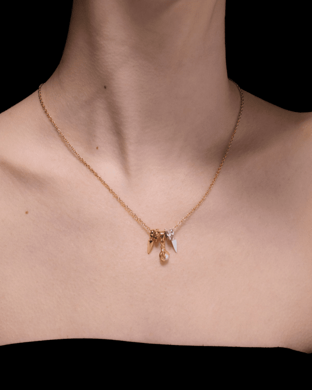 Maria Nilsdotter Charm Spacer stud guldpläterat silver