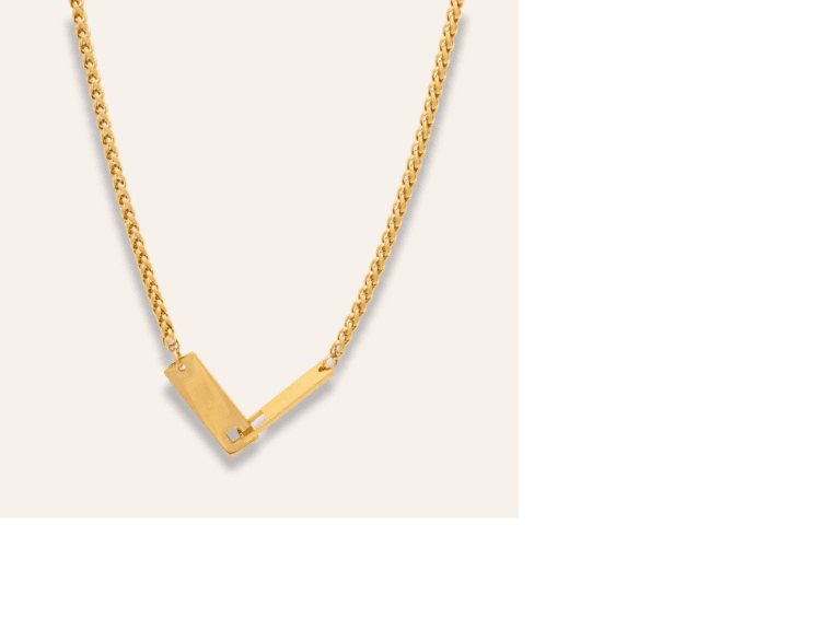 Sintridou Halsband med 2 plattor guldpläterat stål