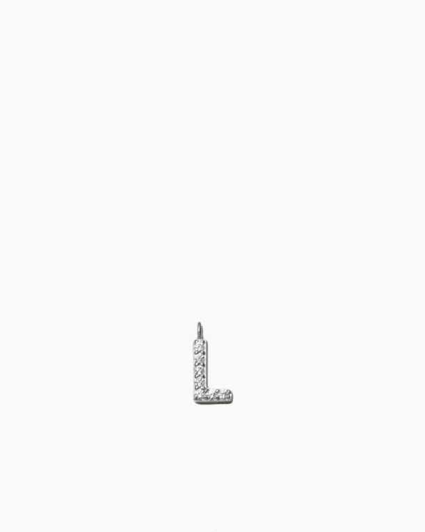 ANI Stone Letter Charm L silver 