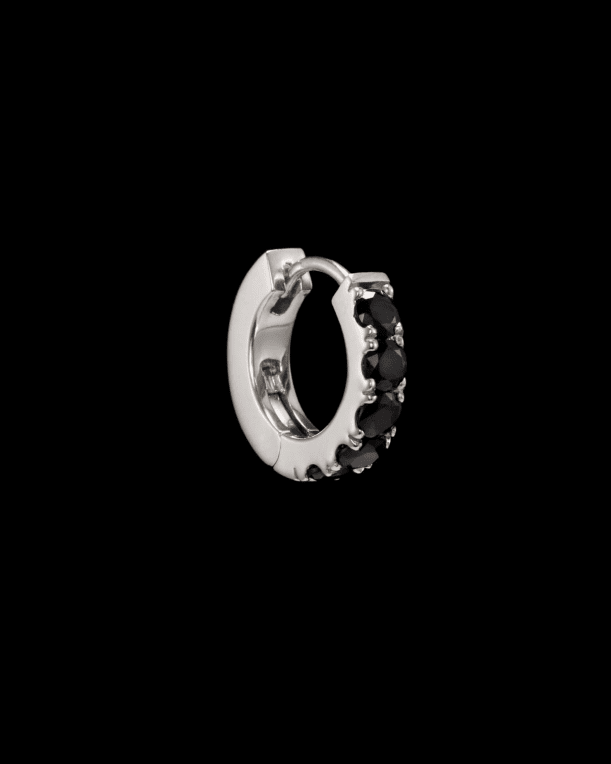 Maria Nilsdotter Eternity Hoop svart spinell silver