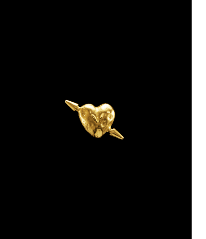 Maria Nilsdotter Tuvstarr heart örhänge guldpläterat silver