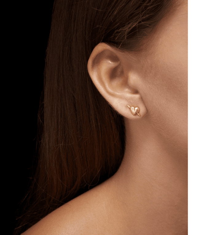 Maria Nilsdotter Tuvstarr heart örhänge guldpläterat silver