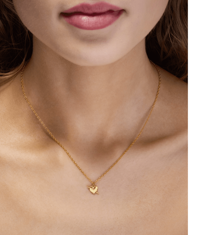 Maria Nilsdotter Tiny Tuvstarrs Heart halsband guldpläterat silver