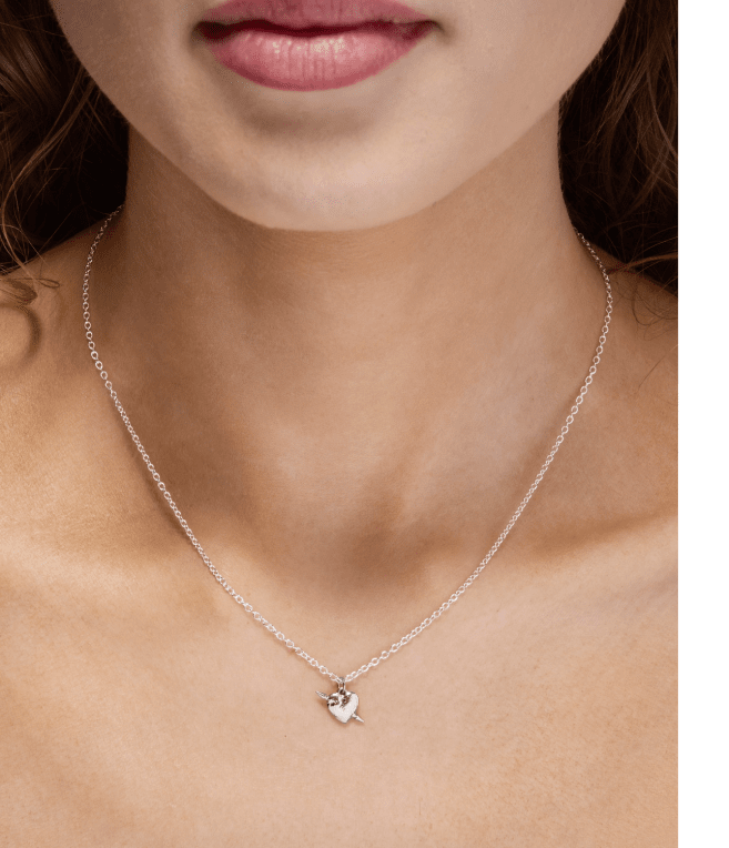Maria Nilsdotter Tiny Tuvstarrs Heart halsband silver