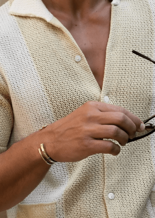 Skultuna Thin SB Cuff stål/guld 