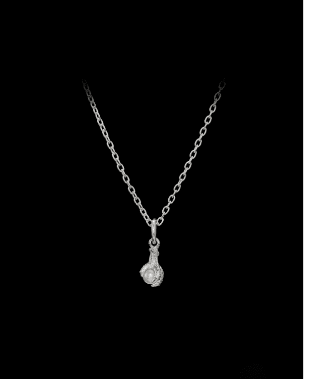 Maria Nilsdotter Tiny Claw Pearl halsband silver med sötvattenpärla