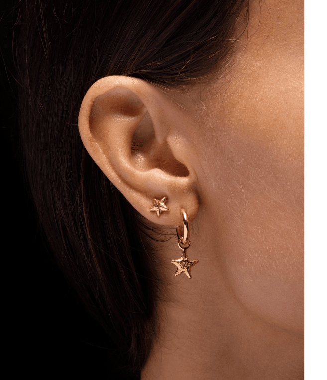 Maria Nilsdotter Tiny Tuvstarrs Star örhänge guldpläterat silver