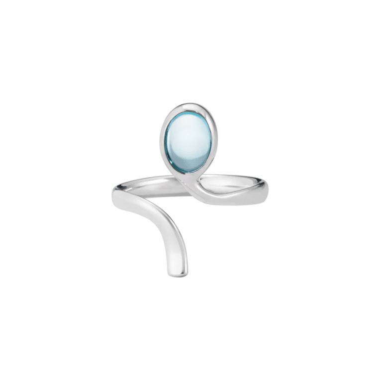 Georg Jensen Torun Archive ring silver med swiss blå topas 