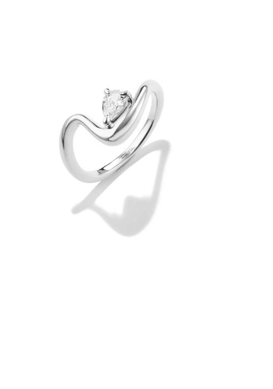 Thomas Sabo Ring med vit zirkonia i droppform återvunnet sterling silver