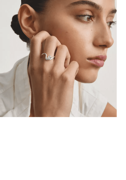 Thomas Sabo Ring med vit zirkonia i droppform återvunnet sterling silver