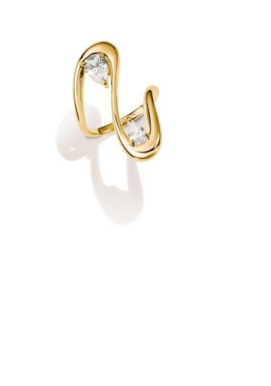 Thomas Sabo Ring med vit zirkonia i droppform Premiumlegering, 18k guldpläterad
