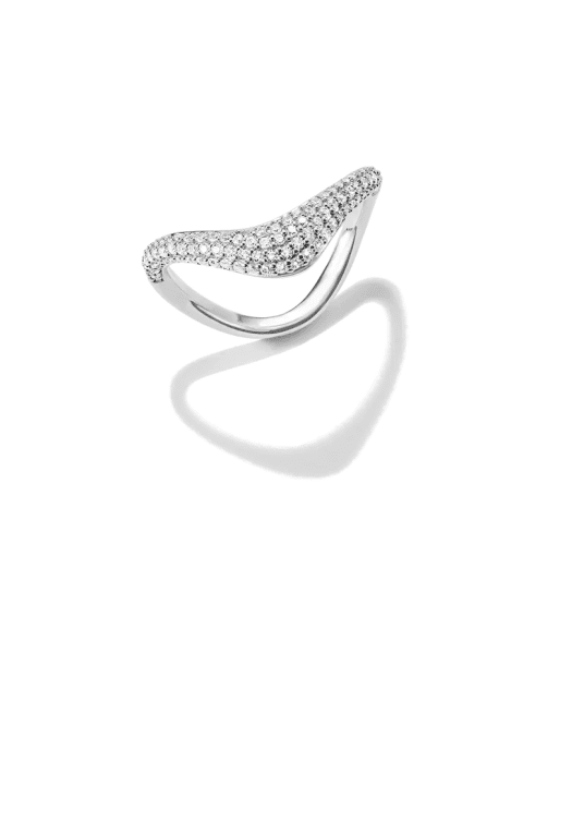 Thomas Sabo Ring med vit zirkonia i vågform återvunnet sterling silver