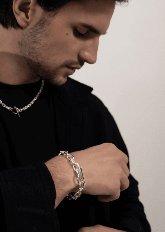 Skultuna Unite chain armband XL silverpläterad stål 